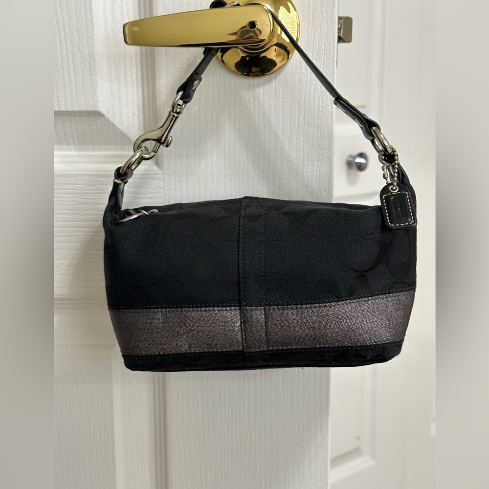 Authentic Coach black and silver mini bag